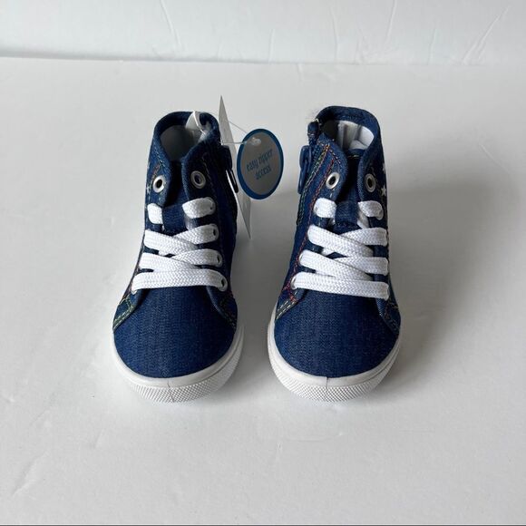 Carters Girls Bette Denim High Top Unicorn Sneakers Size 4 Toddler - Picture 2 of 8
